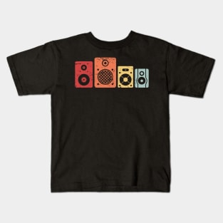 Retro Vintage Audiophile Speakers Kids T-Shirt